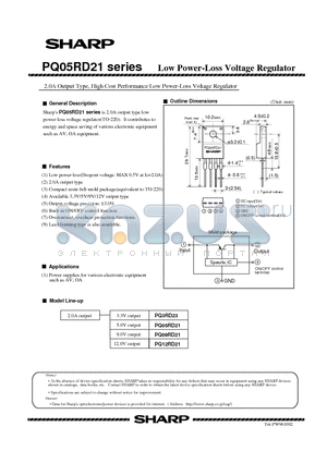 PQ05RD21 datasheet - Low Power-Loss Voltage Regulator