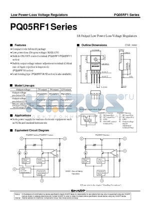 PQ05RF1 datasheet - 1A Output Low Power-Loss Voltage Regulators