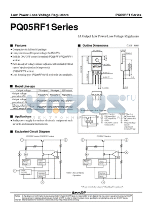 PQ05RF1_01 datasheet - 1A Output Low Power-Loss Voltage Regulators