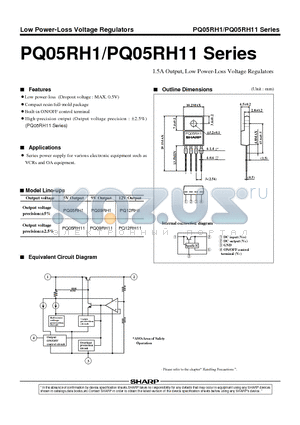 PQ05RH1 datasheet - 1.5A Output, Low Power-Loss Voltage Regulators