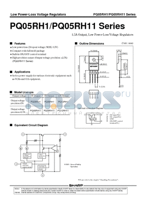 PQ05RH1 datasheet - 1.5A Output, Low Power-Loss Voltage Regulators