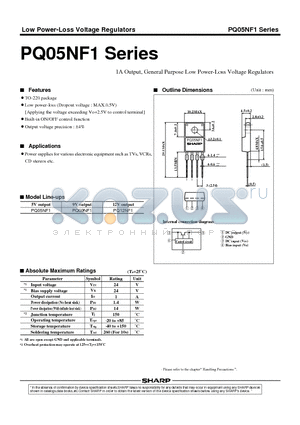 PQ05NF1 datasheet - 1A Output, General Purpose Low Power-Loss Voltage Regulators