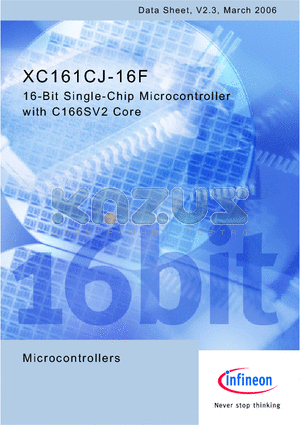 SAK-XC161CJ-16F40F datasheet - 16-Bit Single-Chip Microcontroller with C166SV2 Core