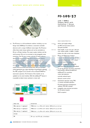 PD2-109-57 datasheet - 57mm / NEMA23 Stepper Motor with Controller / Driver and Serial Interface