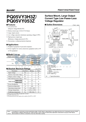 PQ05VY3H3Z datasheet - Surface Mount, Large Output Current Type Low Power-Loss Voltage Regulator