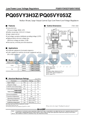 PQ05VY3H3Z datasheet - Surface Mount, Large Output Current Type Low Power-Loss Voltage Regulators