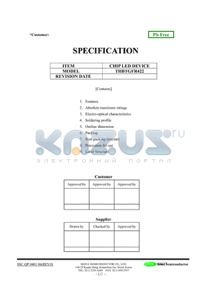 THBTGFR422 datasheet - CHIP LED DEVICE