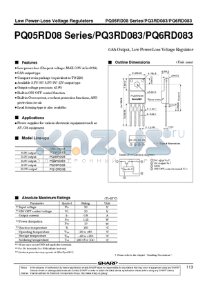 PQ09RD08 datasheet - 0.8A OUTPUT LOW POWER LOSS VOLTAGE REGULATOR