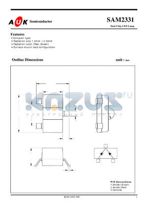 SAM2331 datasheet - Dual Chip LED Lamp