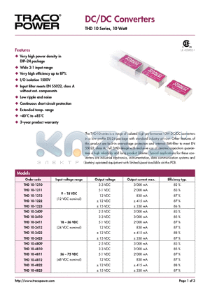 THD10-1222 datasheet - DC/DC Converters