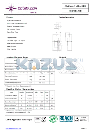 OSR5RU5471D_11 datasheet - 5.0x4.1mm Oval Red LED