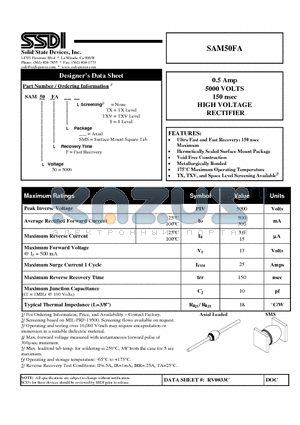 SAM50FASMSTX datasheet - HIGH VOLTAGE RECTIFIER