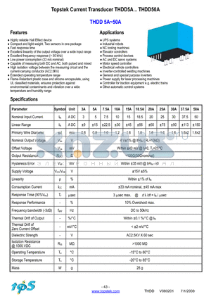 THDD15A datasheet - Topstek Current Transducer