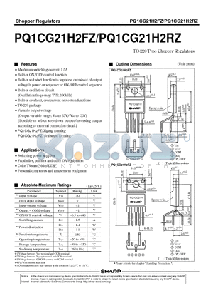 PQ1CG21H2FZ_01 datasheet - Chopper Regulators TO-220 Type Chopper Regulators