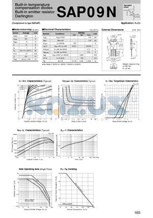 SAP09N datasheet - BUILT-IN TEMPERATURE COMPENSATION DIODES / BUILT-IN EMITTER RESISTOR DARLINGTON