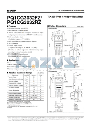 PQ1CG3032FZ datasheet - TO 220 TYPE CHOPPER REGULATOR