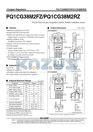 PQ1CG38M2RZ datasheet - TO-220 Type Chopper Regulator, built-in 300kHz oscillation circuit