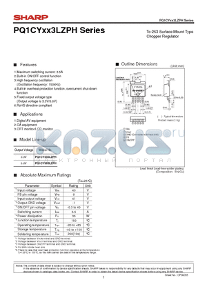 PQ1CYXX3LZPH datasheet - To-263 Surface Mount Type Chopper Regulator