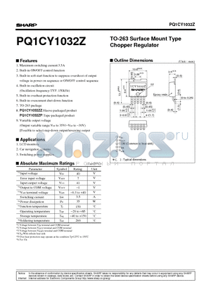 PQ1CY1032ZP datasheet - TO-263 Surface Mount Type Chopper Regulator