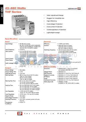 THF480PS24 datasheet - AC-DC Power Supplies