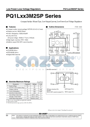 PQ1L253M2SP datasheet - Compact Surface Mount Type, Low Output Current, Low Power-Loss Voltage Regulators