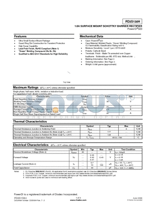 PD3S130H_08 datasheet - 1.0A SURFACE MOUNT SCHOTTKY BARRIER RECTIFIER