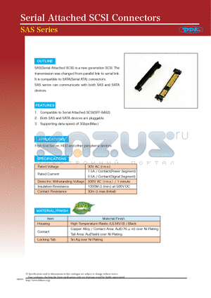 SAS-RA29-S1AA-FG datasheet - Serial Attached SCSI Connectors