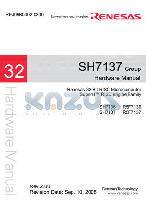 R5F7136 datasheet - 32-Bit RISC Microcomputer SuperH RISC engine Family