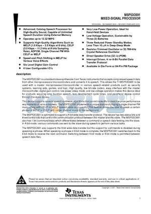 MSP53C691PM datasheet - MIXED-SIGNAL PROCESSOR