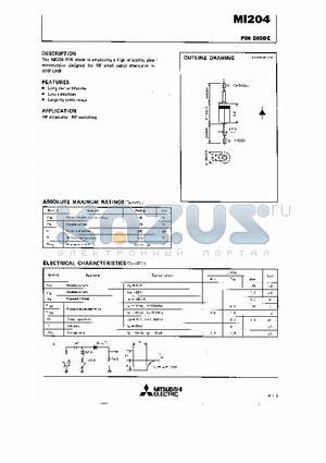 MI204 datasheet - PIN DIODE