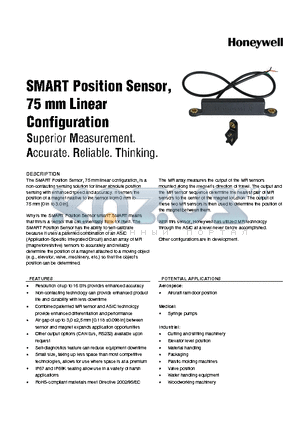 SPS-L075-HALS datasheet - smart position sensor,75 mm linear configuration