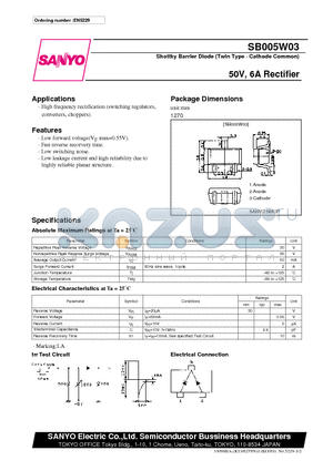 SB005W03 datasheet - 50V, 6A Rectifier