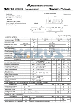 PD4M441L datasheet - MOSFET MODULE Dual 30A 450V/500V