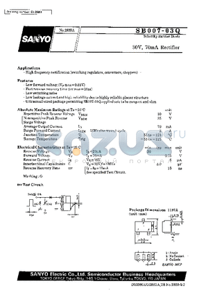 SB007-03Q datasheet - 30V, 70mA Rectifier