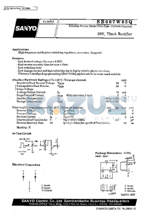 SB007W03Q datasheet - 30V, 70mA Rectifier