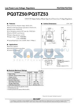 PQ3TZ53 datasheet - 3.0V/3.3V Output Surface Mount Type Low Power-Loss Voltage Regulators