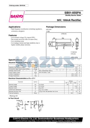 SB01-05SPA datasheet - 50V, 100mA Rectifier