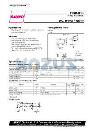 SB01-05Q datasheet - 50V, 100mA Rectifier