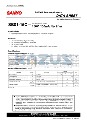 SB01-15C datasheet - 150V, 100mA Rectifier