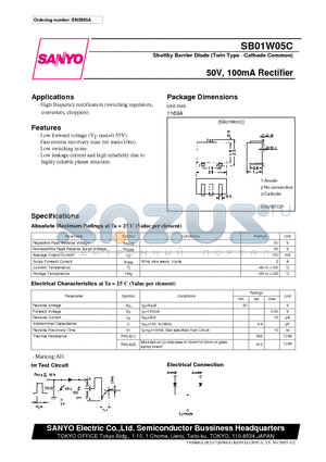 SB01W05C datasheet - 50V, 100mA Rectifier
