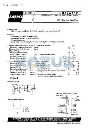 SB02W03C datasheet - 30V, 200mA Rectifier