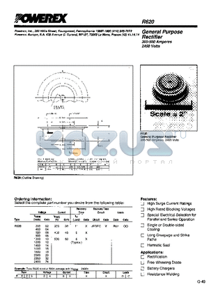 R6200650 datasheet - General Purpose Rectifier (300-500 Amperes Average 2400 Volts)