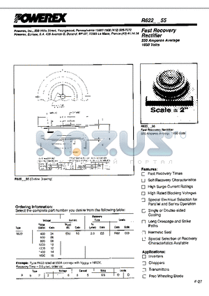 R6220455 datasheet - Fast Recovery Rectifier (550Amperes Average 1600 Volts)