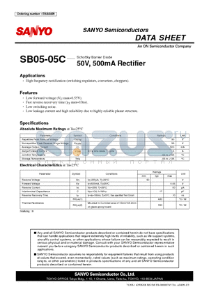 SB05-05C datasheet - 50V, 500mA Rectifier