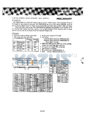 THM322020SG-10 datasheet - 2,097,152 WORDS x 32 BIT DYNAMIC RAM MODULE