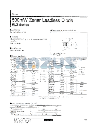 RLZTE-1118C datasheet - 500mW Zener Leadless Diode