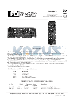 SPSU-V datasheet - Switching Power Supply Unit