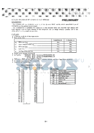 THM84000L-80 datasheet - 4,194,304 WORDSx8 BIT DYNAMIC RAM MODULE