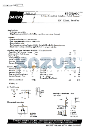 SB05W05 datasheet - 50V, 500mA Rectifier