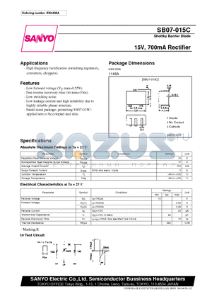 SB07-015C datasheet - 15V, 700mA Rectifier